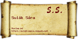 Sulák Sára névjegykártya