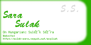 sara sulak business card